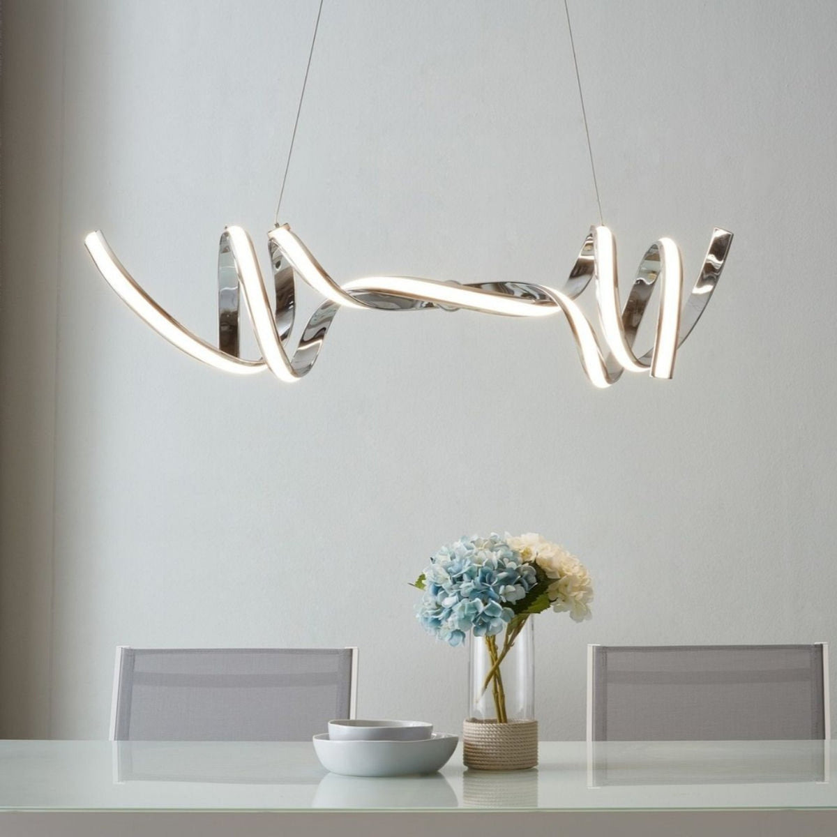 Finesse Decor Munich LED Horizontal Chandelier / Chrome / Modern Lighting