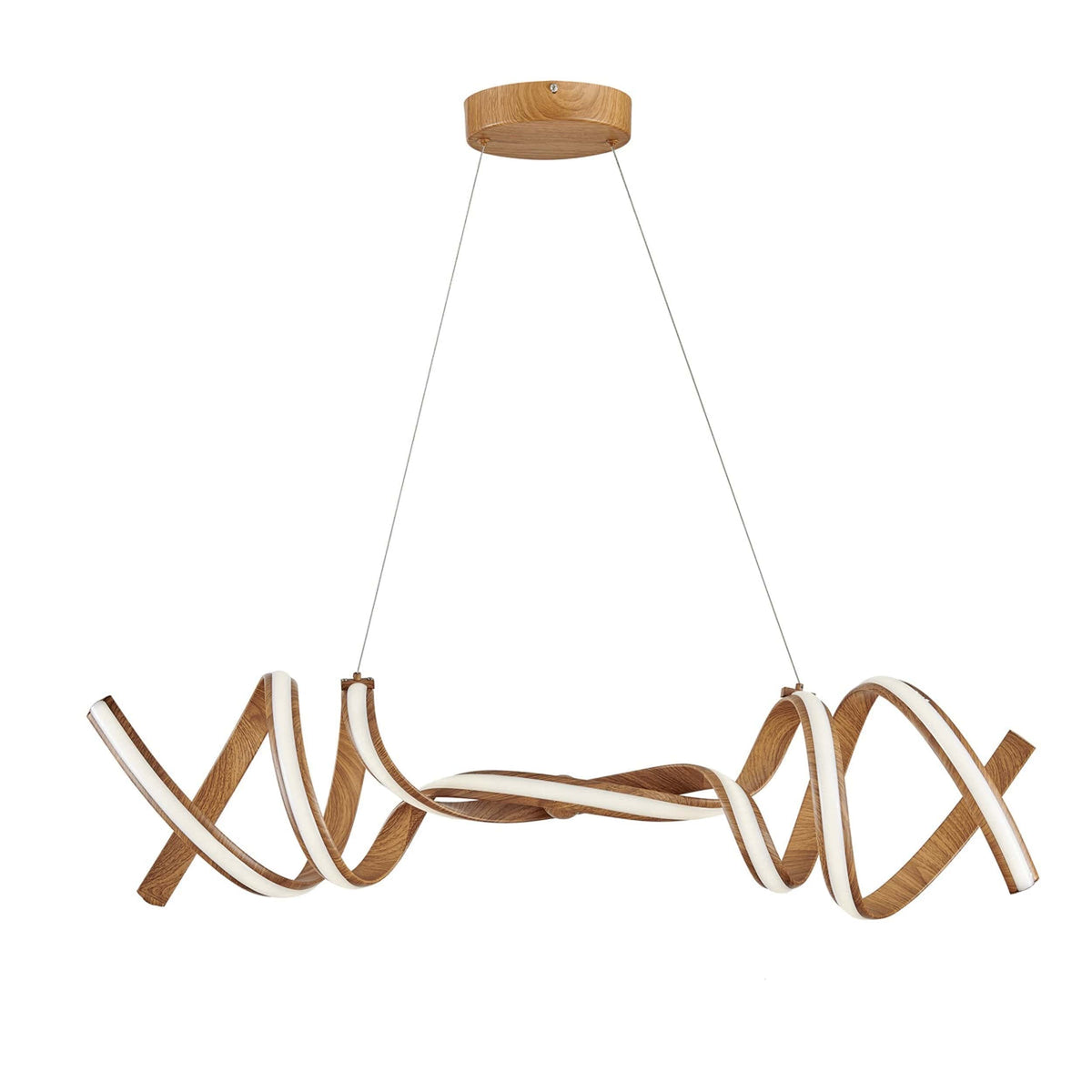 Munich LED Horizontal Chandelier / Wood