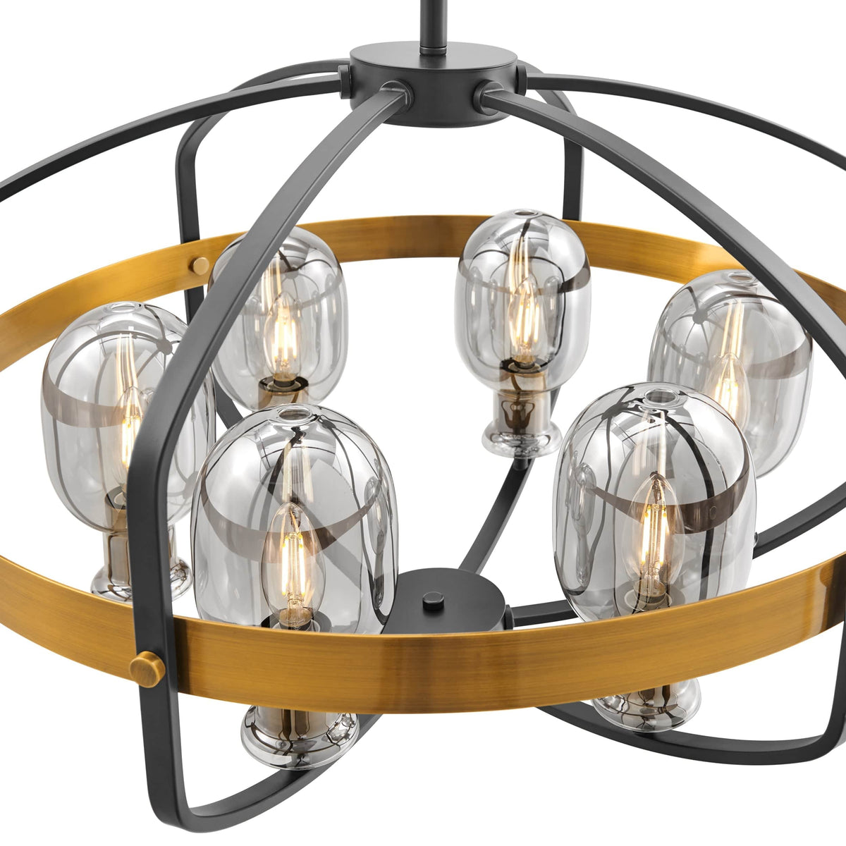 Opia Vintage Chandelier Gold & Black / 8 Light