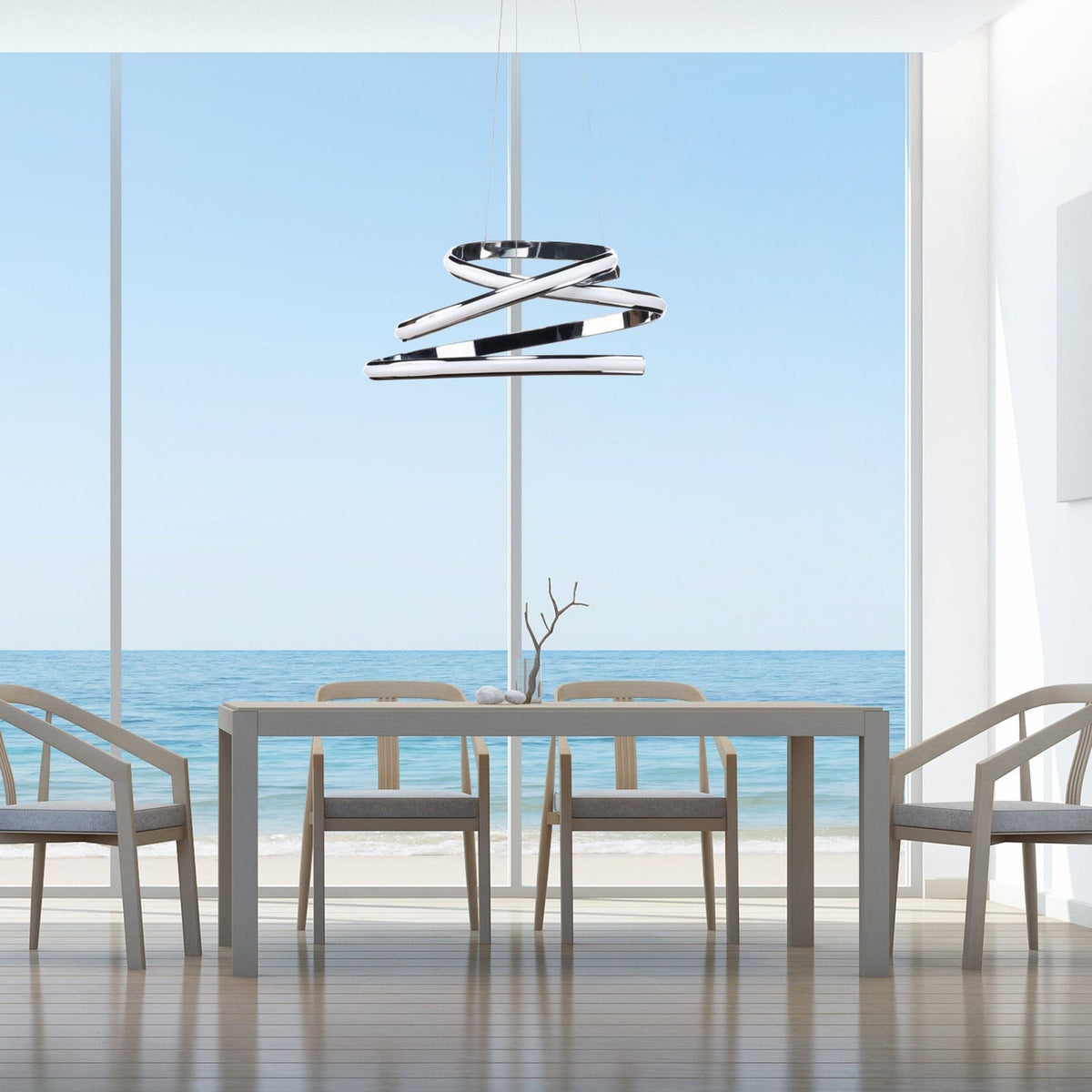 Finesse Decor Oslo LED Adjustable Chrome Chandelier