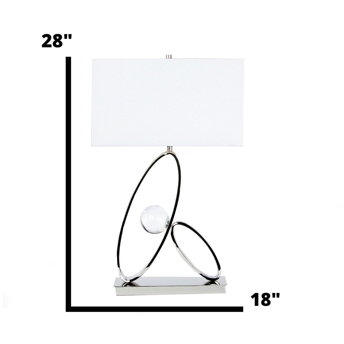 1 LT Ovals in Crystal Table Lamp
