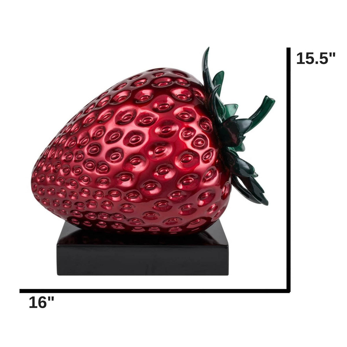 Ripe Strawberry Sculpture / Medium Red / Fruit Decor