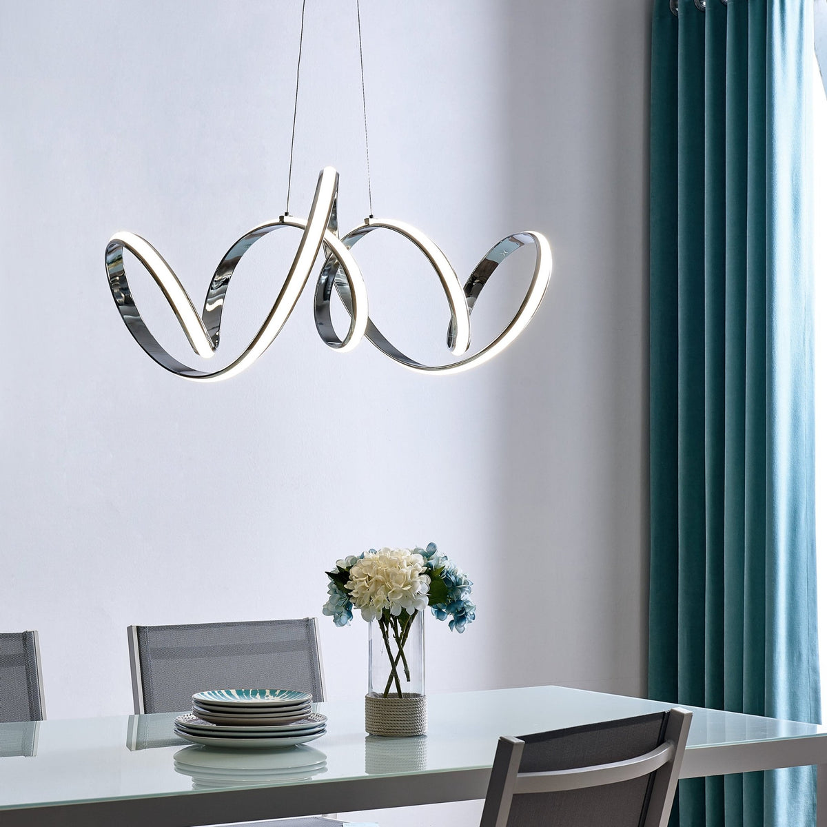 Seville LED Chrome Chandelier for Dining Room