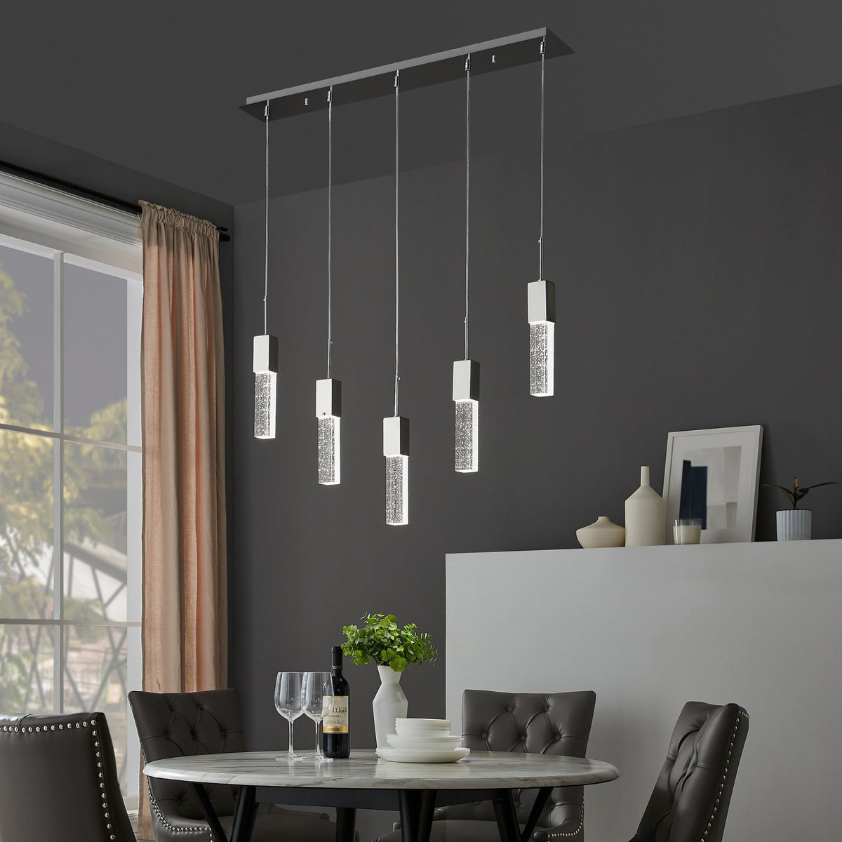 Sparkling Night Adjustable Chandelier for Dining Room