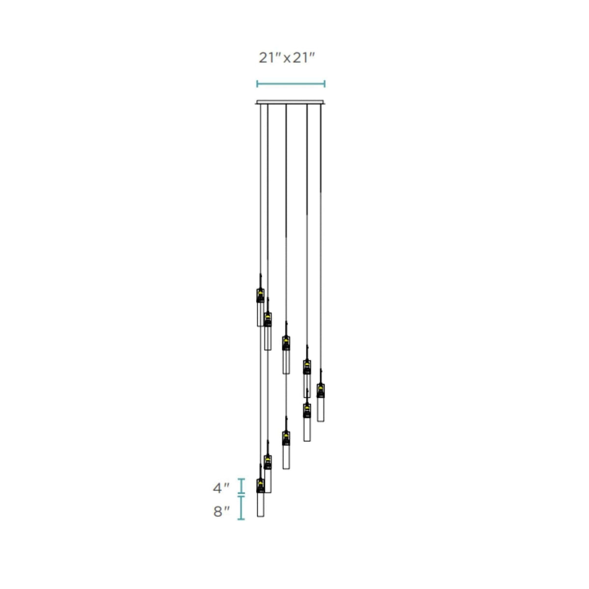 Finesse Decor Sparkling Night 9 Light Modern Chandelier