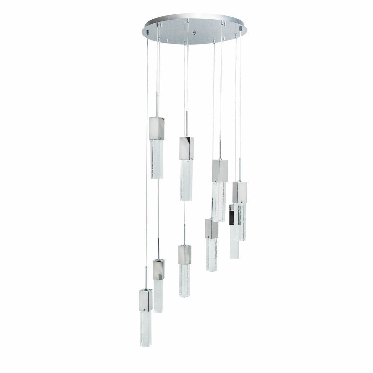 Finesse Decor Sparkling Night 9 Light LED Spiral Chandelier