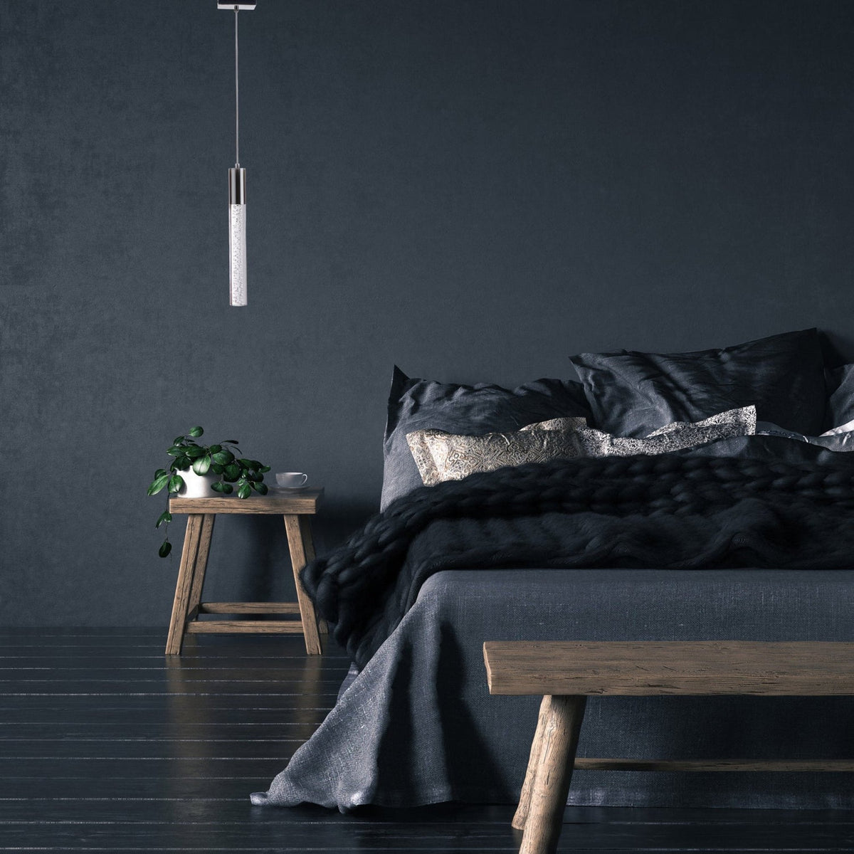 Sparkling Night Cylinder Chandelier / 1 Light / Modern Lighting