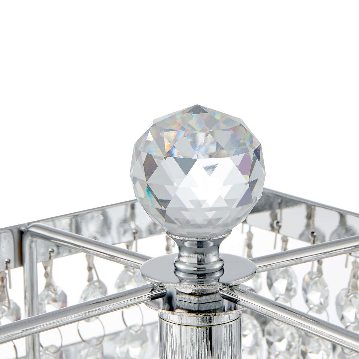 Finesse Decor Double Crown Square Crystal Table Lamp