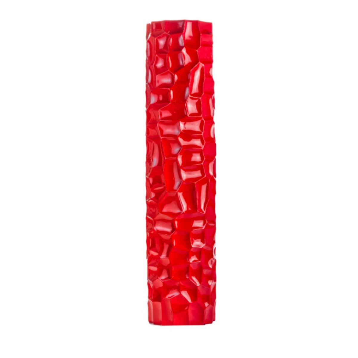 Finesse Decor Textured 52-Inch Honeycomb Vase in Red