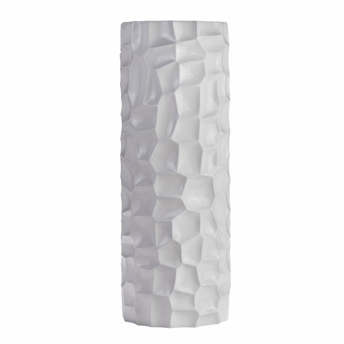 Textured Honeycomb Vase / White, 36"