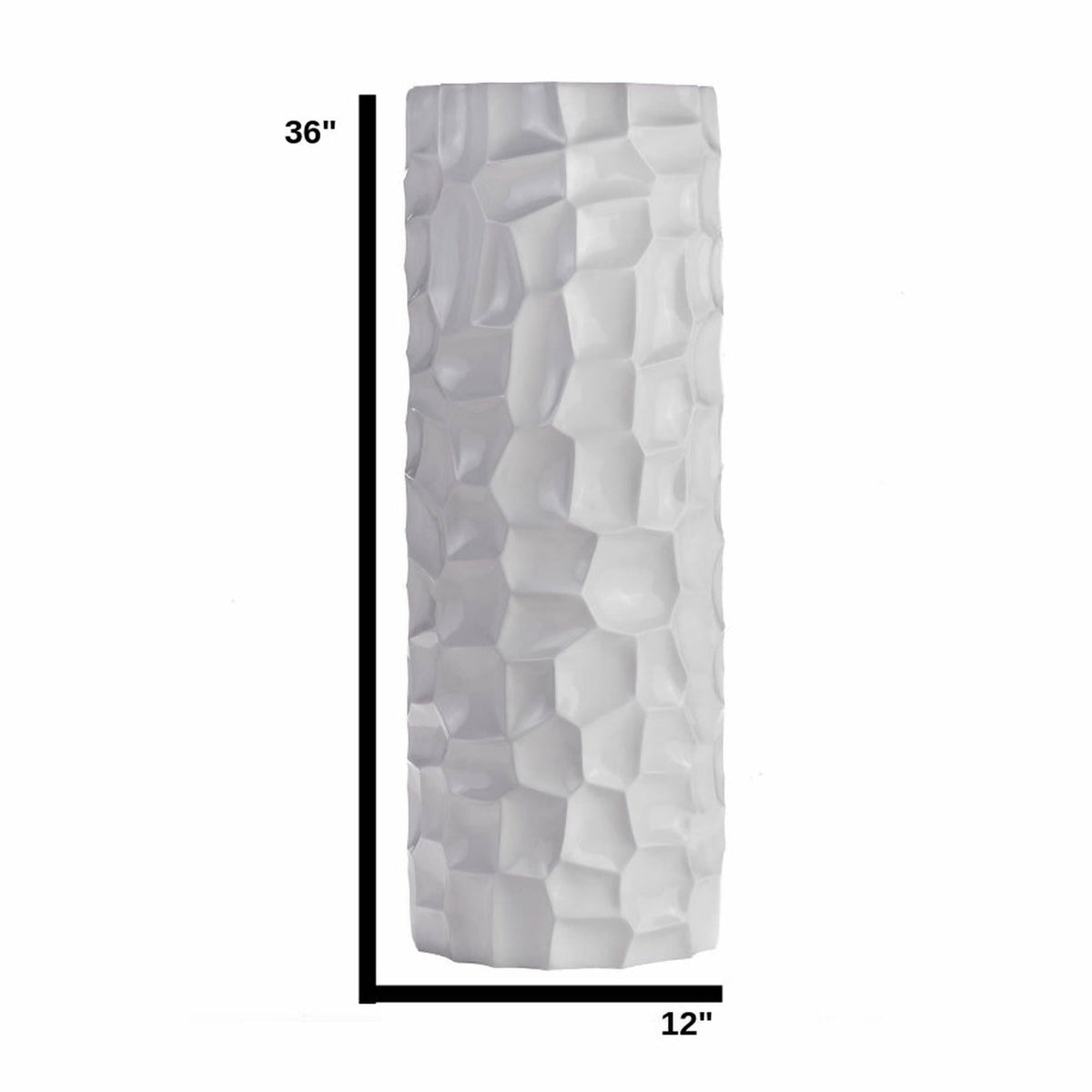Textured Honeycomb Vase / White, 36"