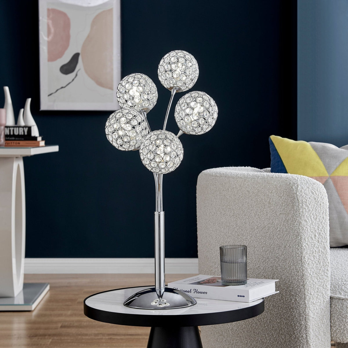 Thailand Crystal Domes Modern Table Lamp / 5 Light