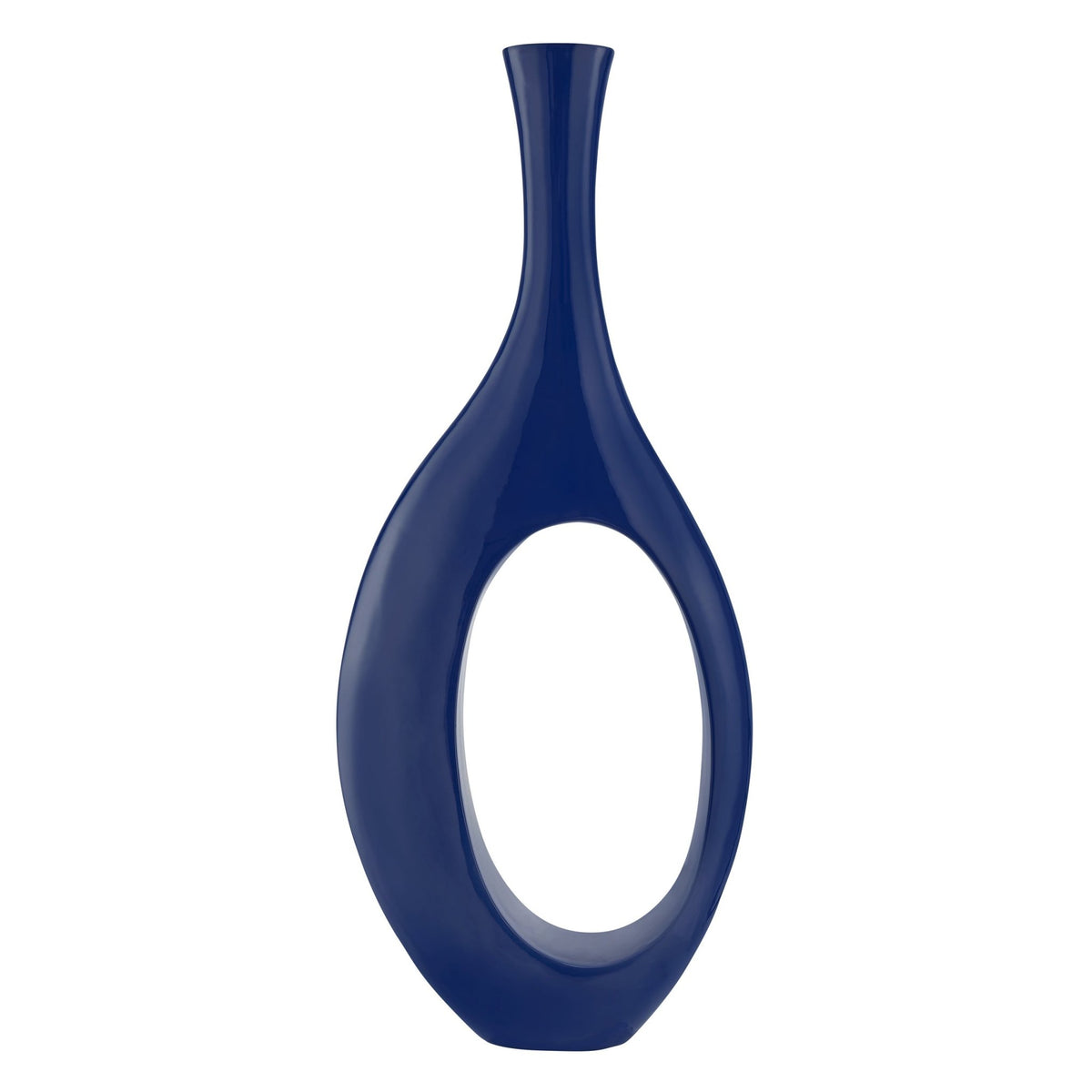 Finesse Decor Trombone Vase in Navy Blue / Small