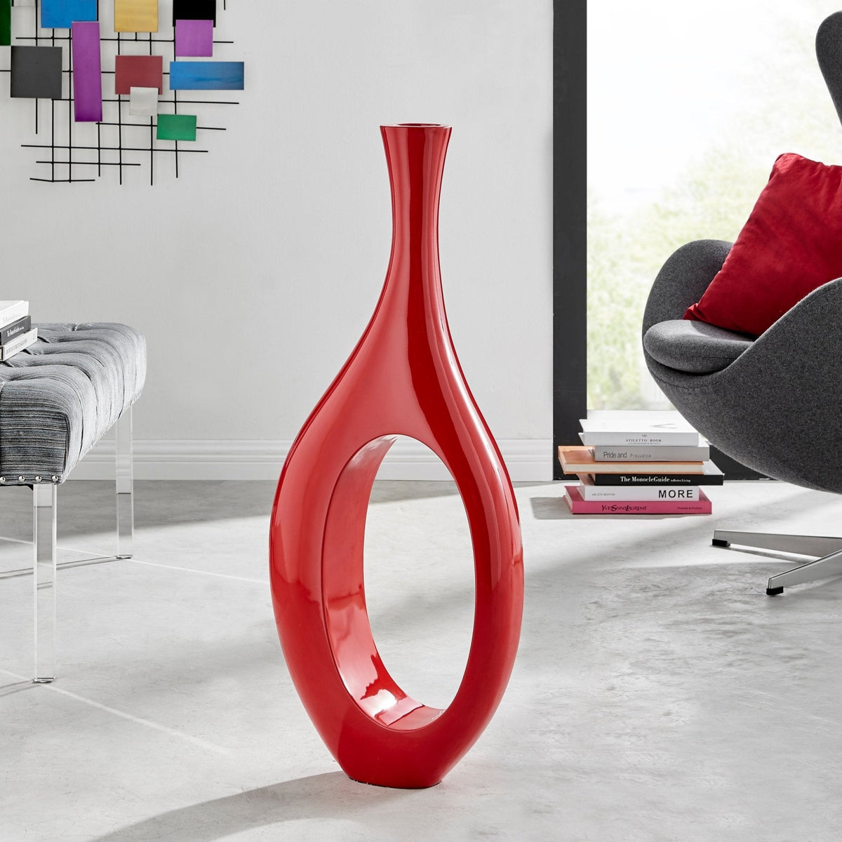 Trombone Vase in Red / Small