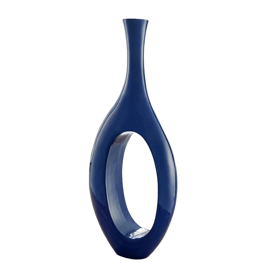 Large Navy-Blue Trombone Vase