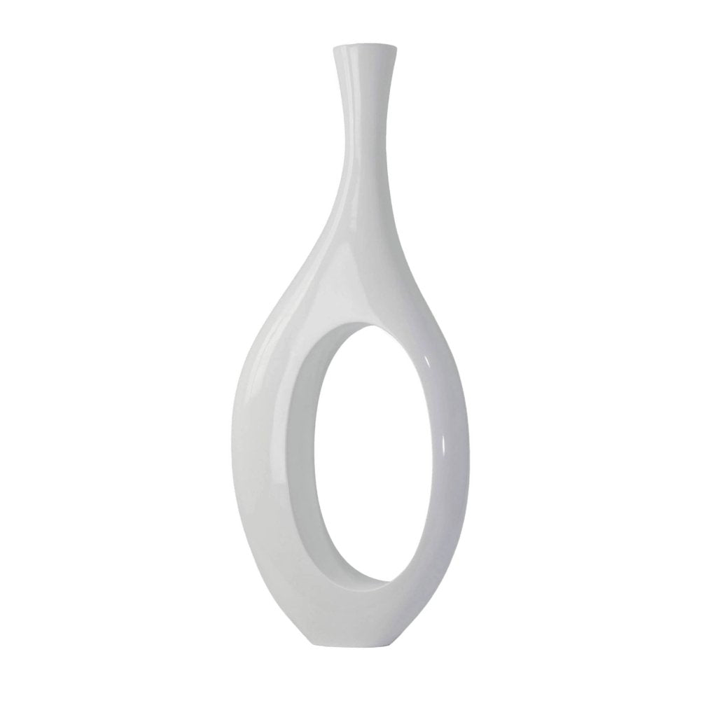 Trombone Vase in White / Large