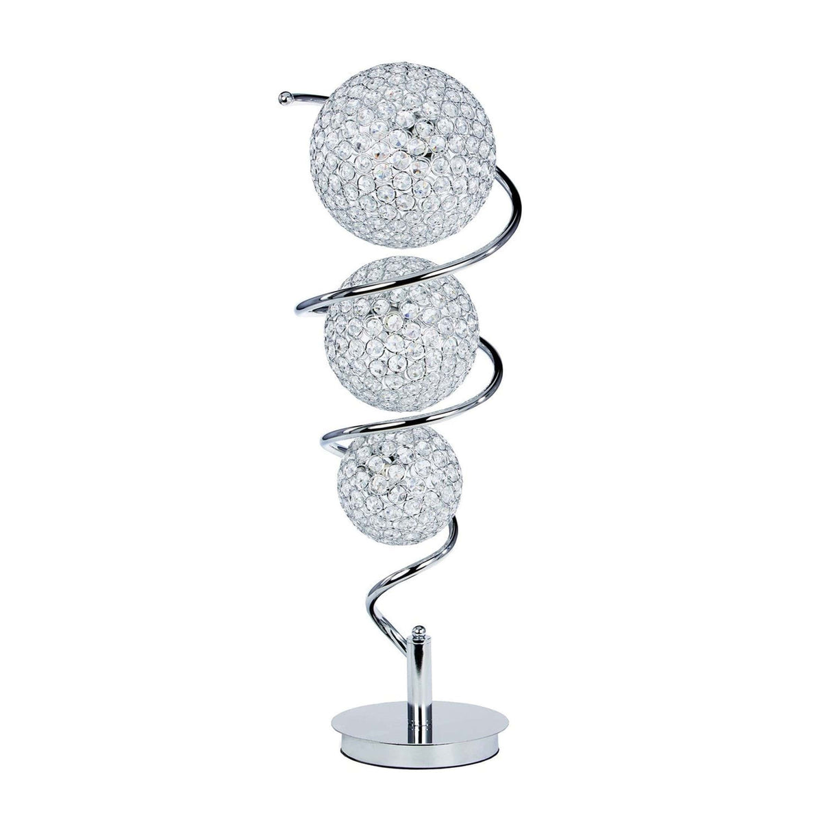 Modern Vertical Crystal Sphere Table Lamp / 3 Light