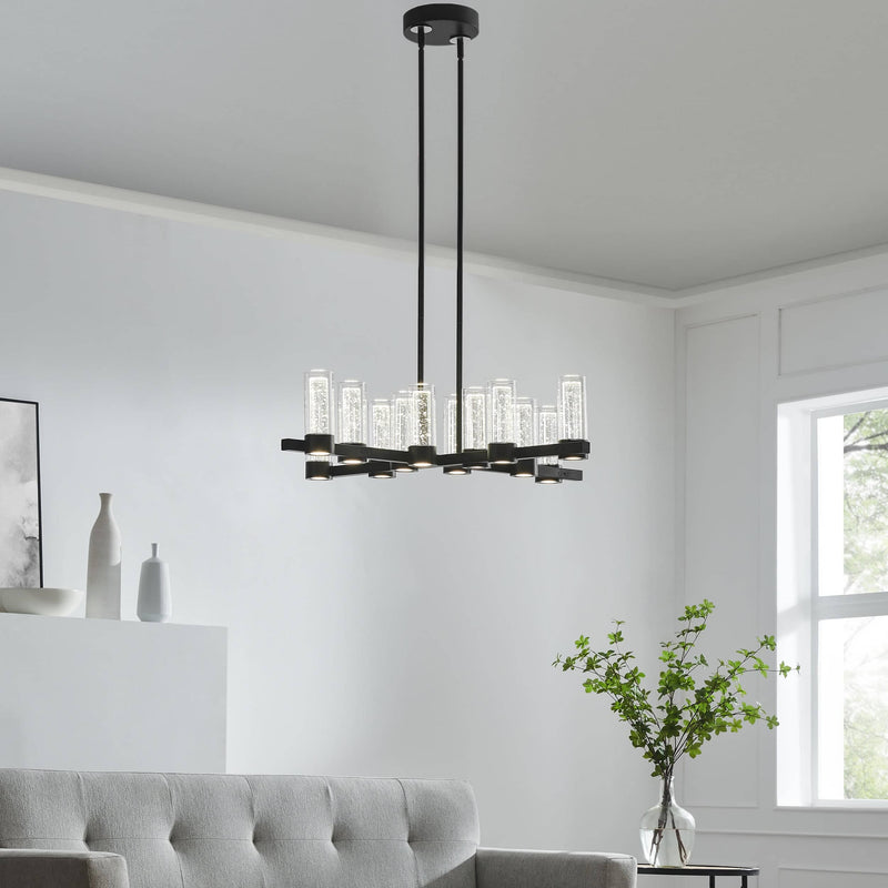 Victory 12 Light LED Chandelier / Matte Black