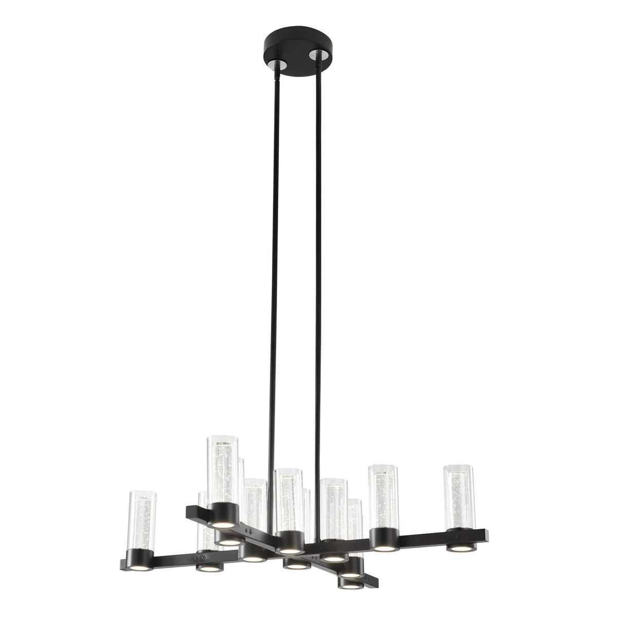 Victory 12 Light Matte Black Chandelier