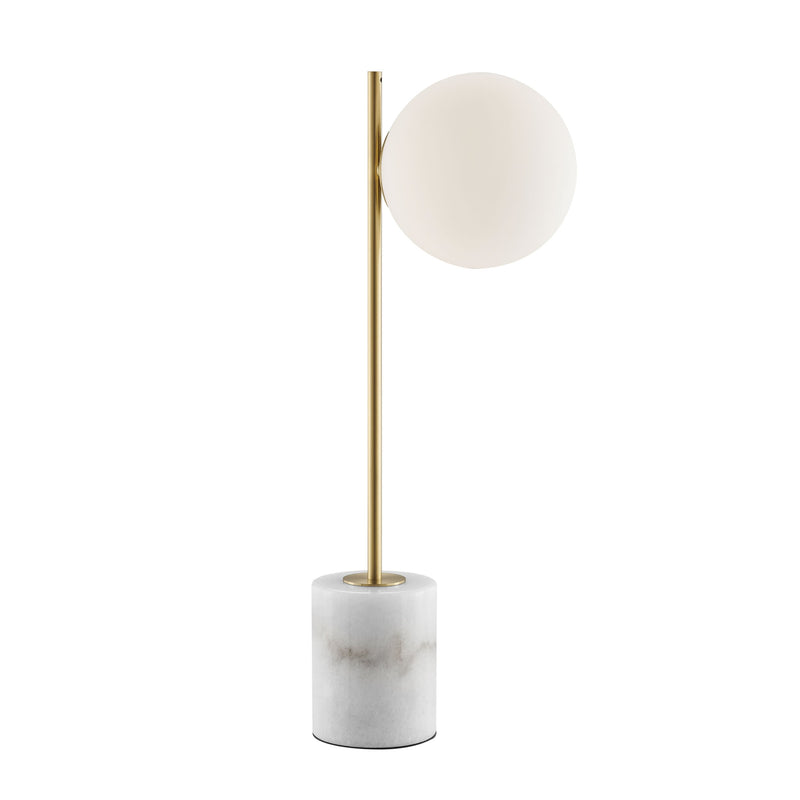 Anechdoche Gold and White Table Lamp / Mid Century Modern