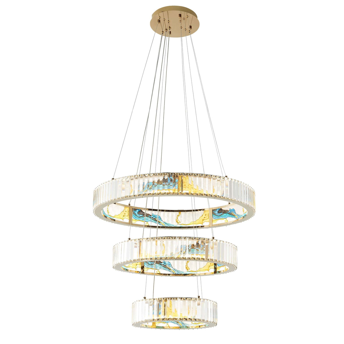 Boeseman's Colorful Chandelier / Three Tiers / Round