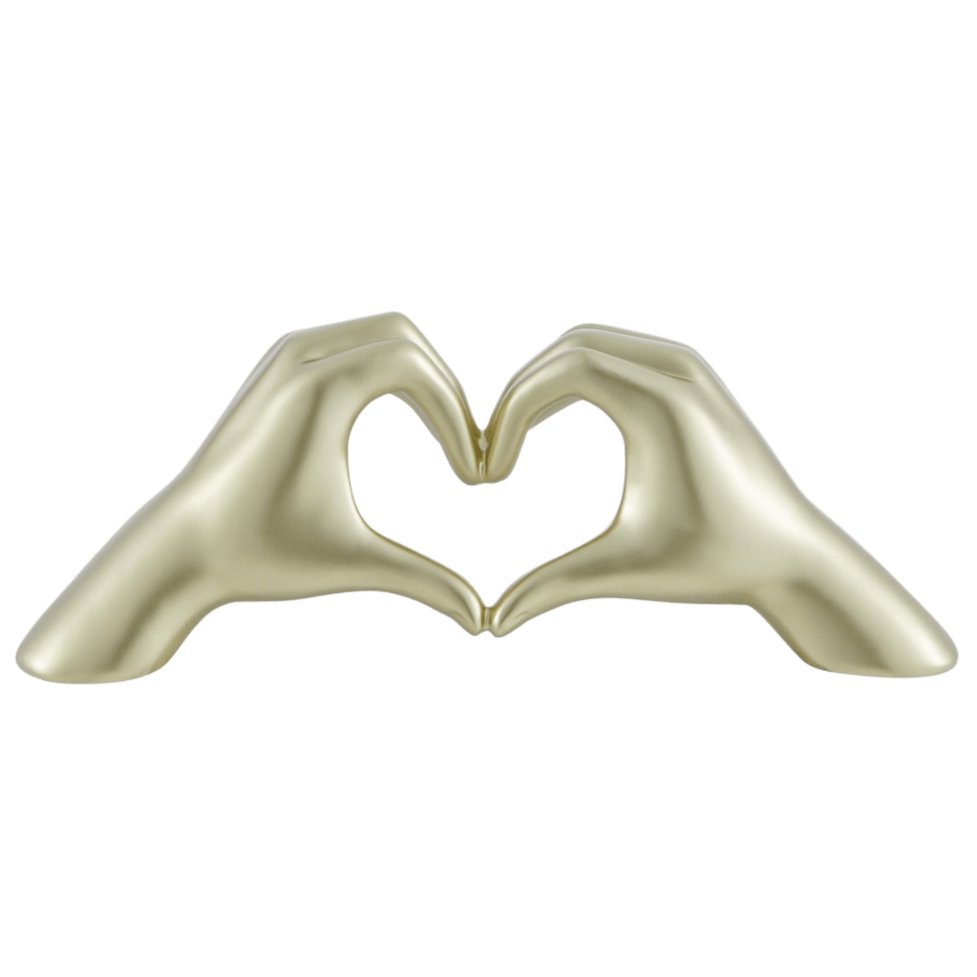 Finesse Decor Heart Hands in Champagne in Gold