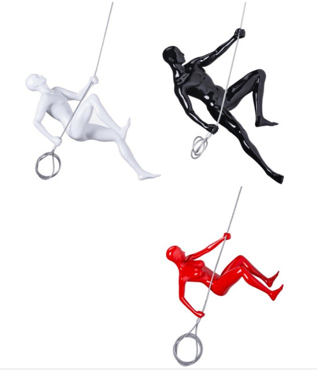 Wall Sculpture Climbing Set in Black, Red & White